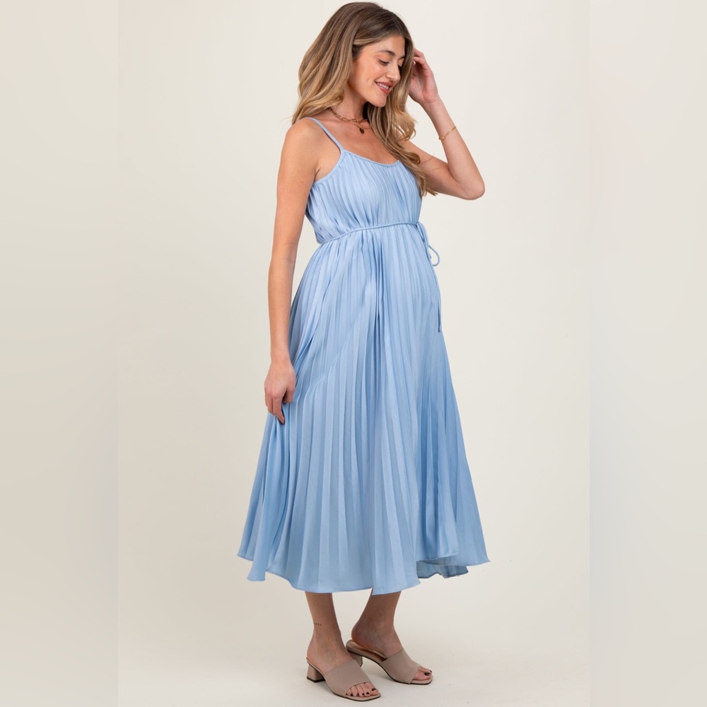 Pinkblush spaghetti strap Pleated midi Dress nwot - Picture 2 of 5